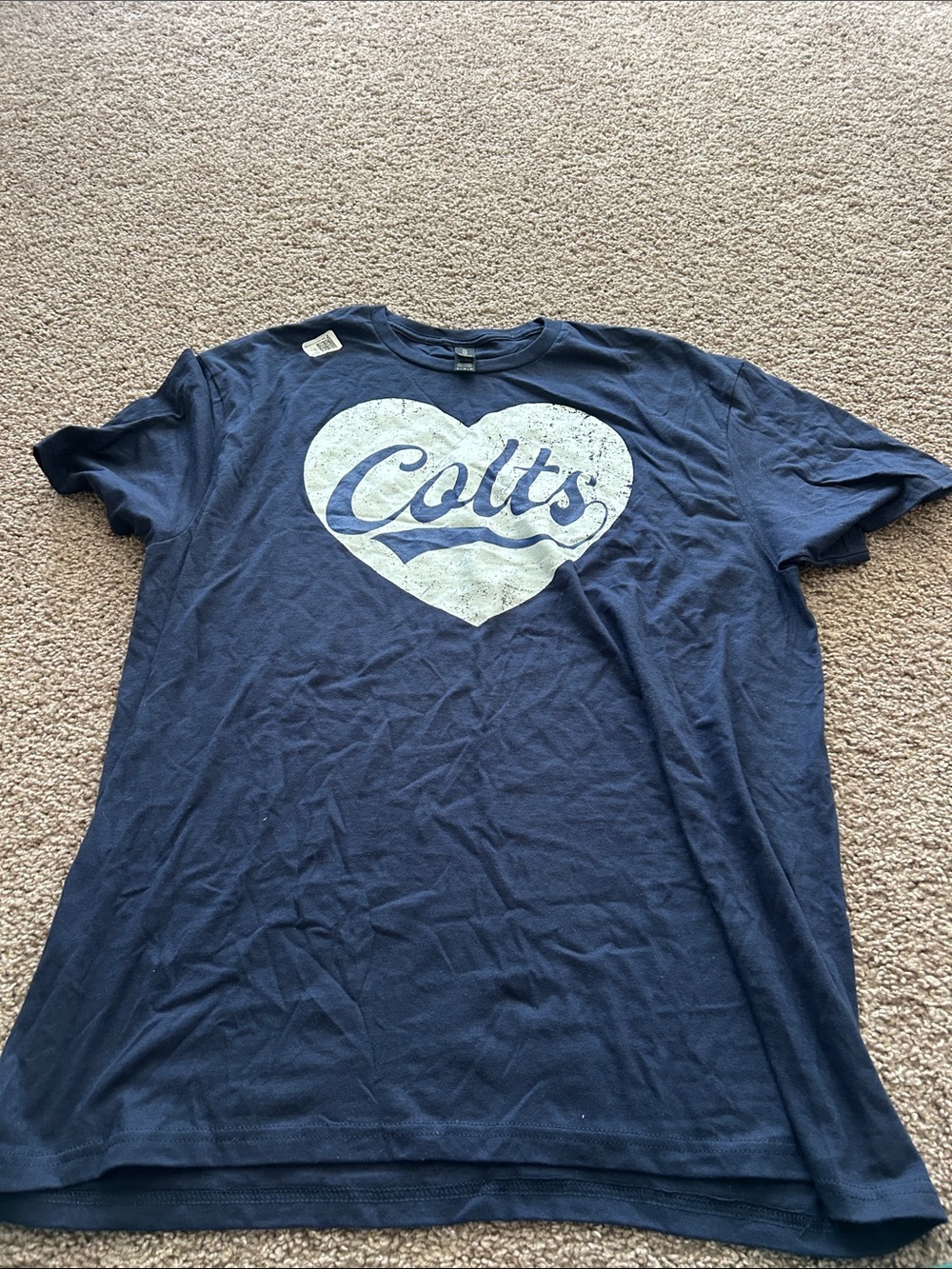 Gildan Navy Blue Colts Heart Short Sleeve Tee